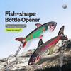 Geprägte Textur Fischform Bierflaschenöffner Zinklegierung Schlüsselanhänger Anhänger Outdoor Reise