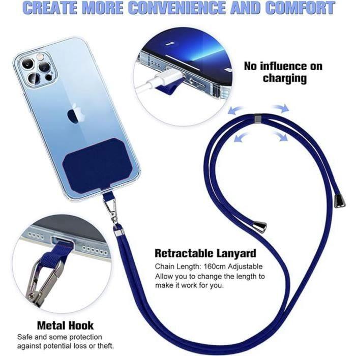 Cordon Universel - E.F.CONNECTION - 160cm - Bleu Marine - Filaire - Compatible Téléphones Portables