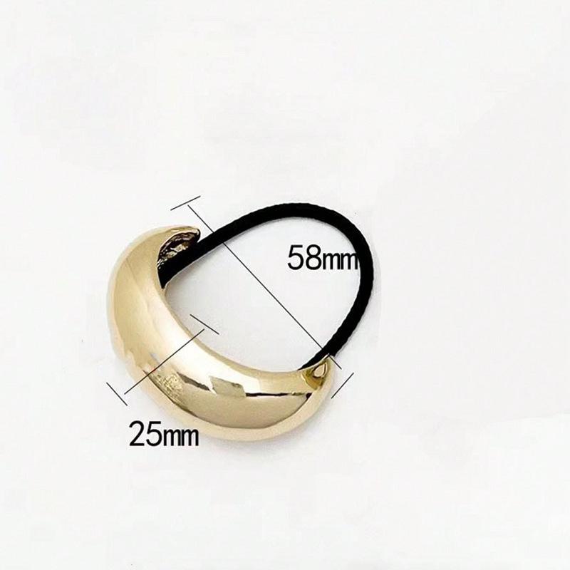 Stylish U-Shaped Alloy Hair Tie: High-End European & American Ponytail Holder with Cool Round Head Design.