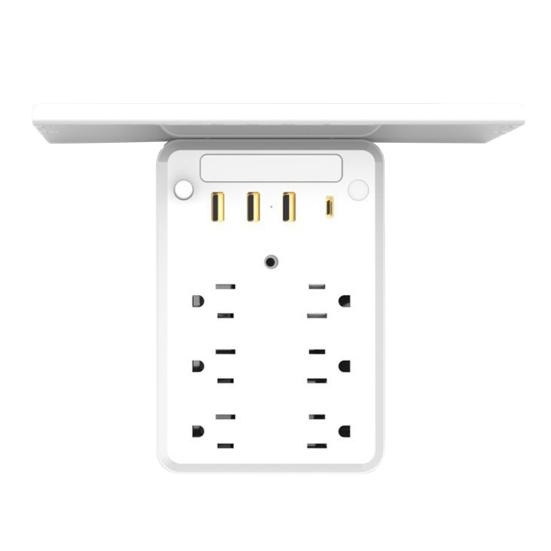 Nástěnný prodlužovací kabel s poličkou Univerzální prostorově úsporný nabíjecí rozbočovač Přepěťová ochrana Prodlužovací kabel s USB porty Nástěnná zásuvka