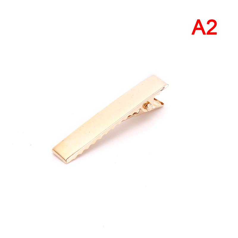 

100Pcs Kc Gold Metal Alligator Hair Clips Pins Flat Top With Teeth For Diy Hairp 4cm