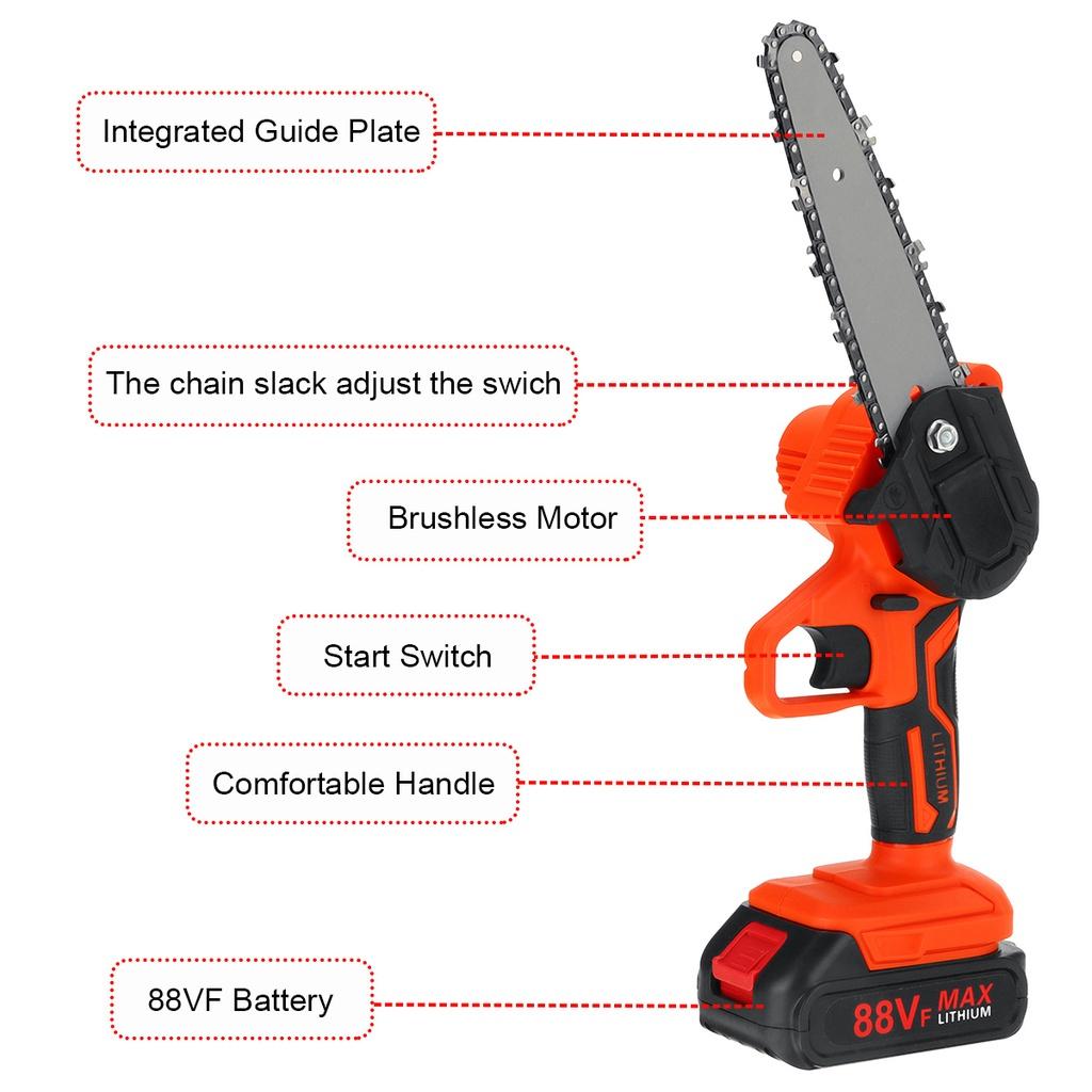 NEW 2000W 4/6Inch Mini Removable Pruning Electric Chainsaw With 10000mAh Battery One-Hand Electric Saw Logging Cutter