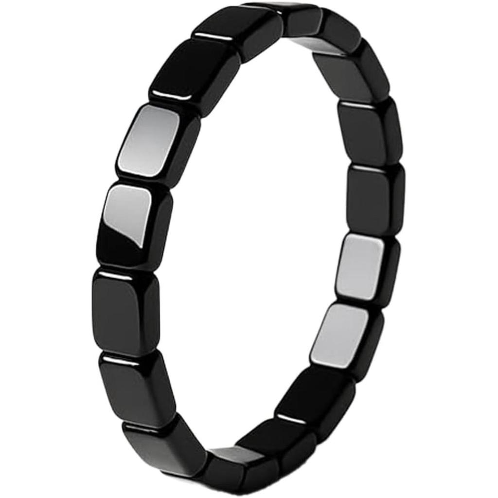 1/ 2pcs Hematite Bracelet for Men, Reclaim Your Edge & Confidence Natural Hematite Stone Beaded Stretch Bracelets Inspirational Gift Jewelry