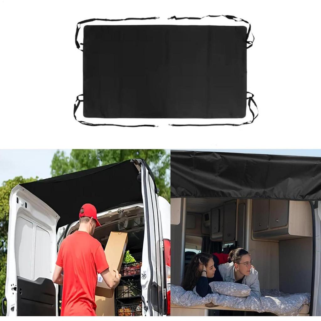 Schwarze Wohnmobil Heckflügeltür Markisenabdeckung 600D Wasserdicht Sonnenschutz Langlebig Für VW FürFord Heckflügeltür Markisenabdeckung Camping Reise