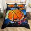 Basketbal Soft Duvet Cover Twin Quen for Young Boys Tens Bedrom Sports Games Beding Set Rustic Farmhouse Woden Board Warm Comforter Cover