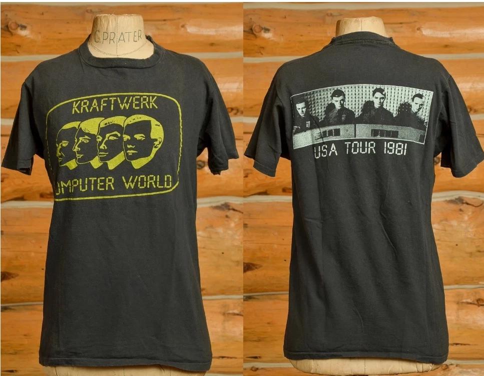 2 Sides Kraftwerk Computer World Tour 1980s Black Cotton S-5XL T-Shirt AD333 XL