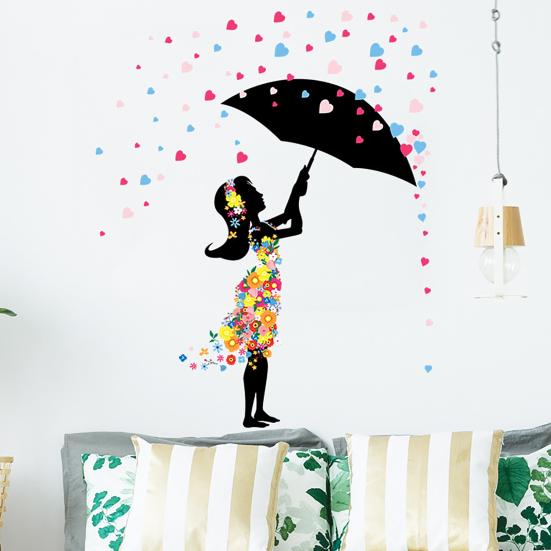 Naklejka Ścienna Samoprzylepna Łatwa w Aplikacji PCV Wróżka Kwiat DIY Ściana