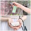 Women's 4-Ring Genuine Leather Smart Key Case, Tri-Fold, Leather, Cowhide Leather, Slim, Compact, Mini Key Holder, 4-Ring Key Hook, Pastel Colors,