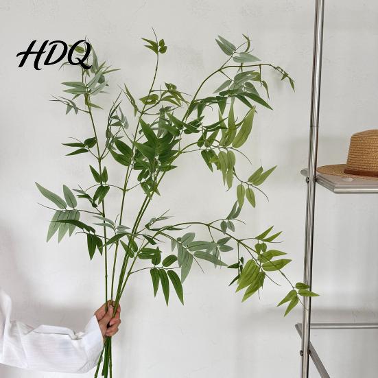 Flexible Artificial Stems for Bending Bamboo Tree Branches Long Faux Greenery Plants Leaves Indoor Plant Decorations Hotels Stems Zen Style