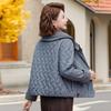 Winter New Fashion Loose Cotton-padded Clothes Light Horn Buckle Lapel Jacket Temperament Loose Short Cotton-padded Clothes