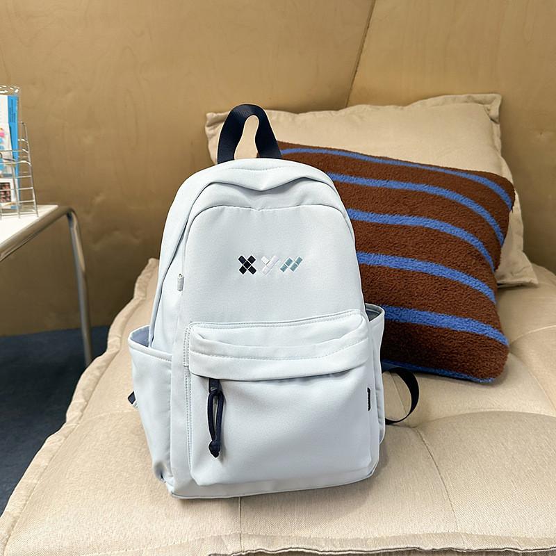School Solid Color Bag Backpack Large Capacity Middle Schoolers Gift Unisex