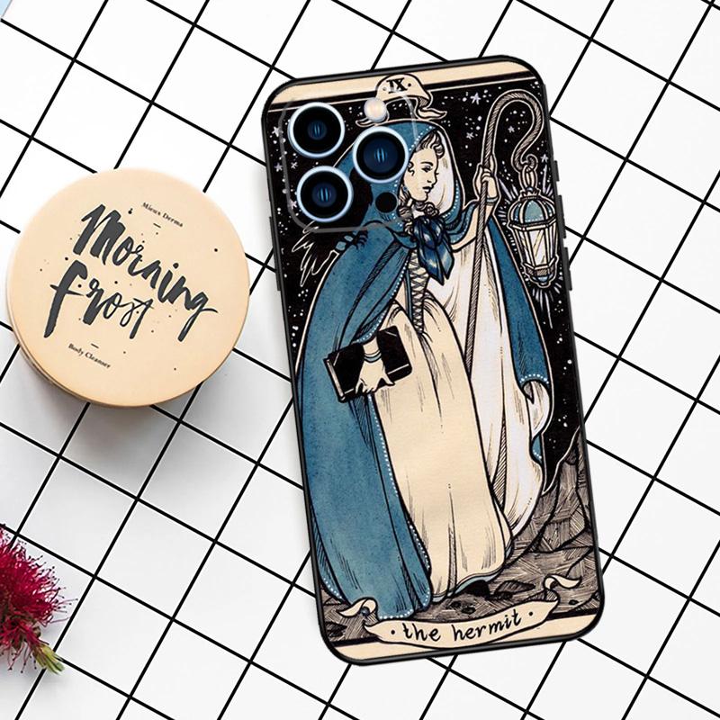 Tarot Card The Hermit Case For iPhone 11 12 13 14 16 15 Pro Max 7 8 Plus 12 13 Mini XS MAX X XR Cover Coque