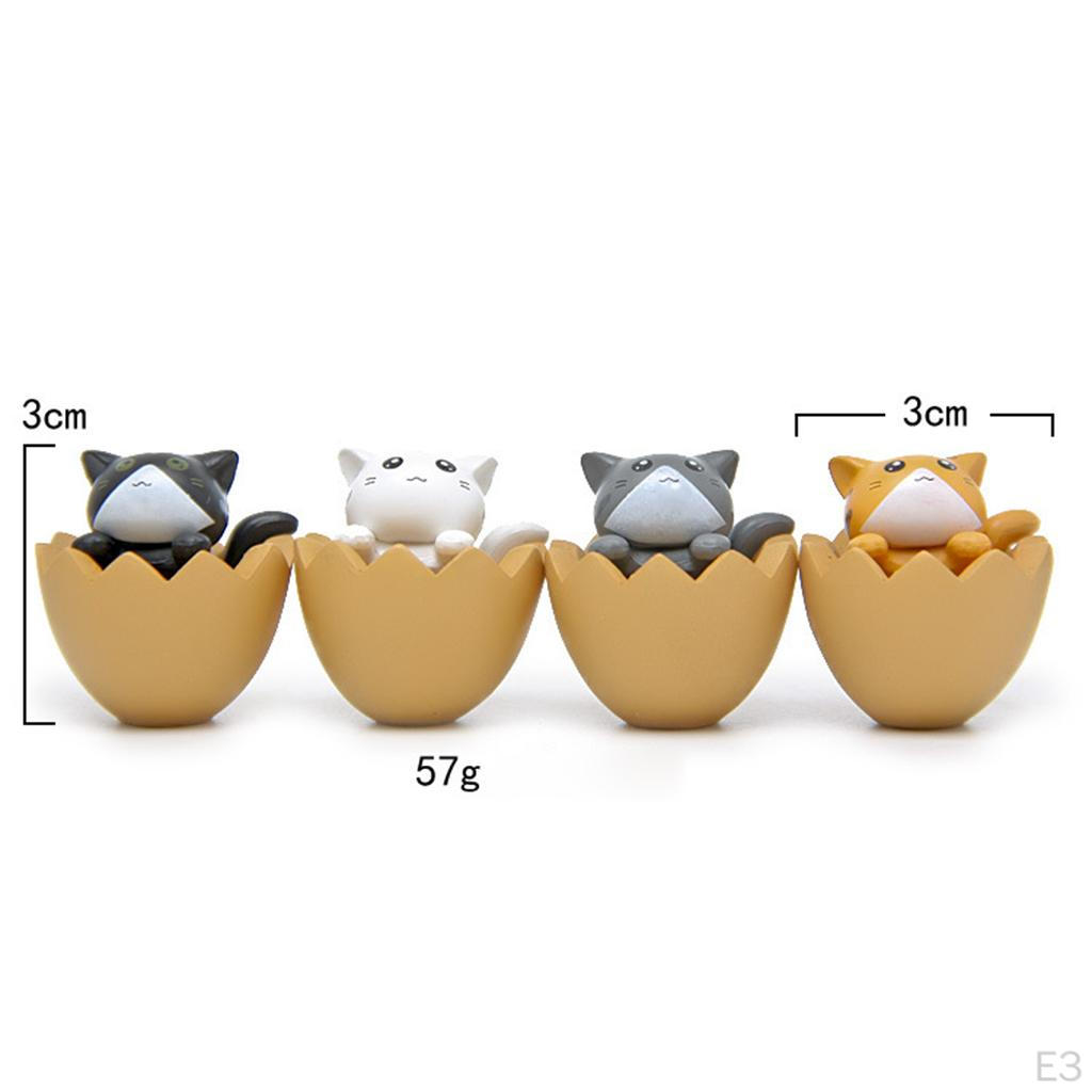 4 Pieces Miniature Garden Cat Figurines Toys Animals Figurine Decoration