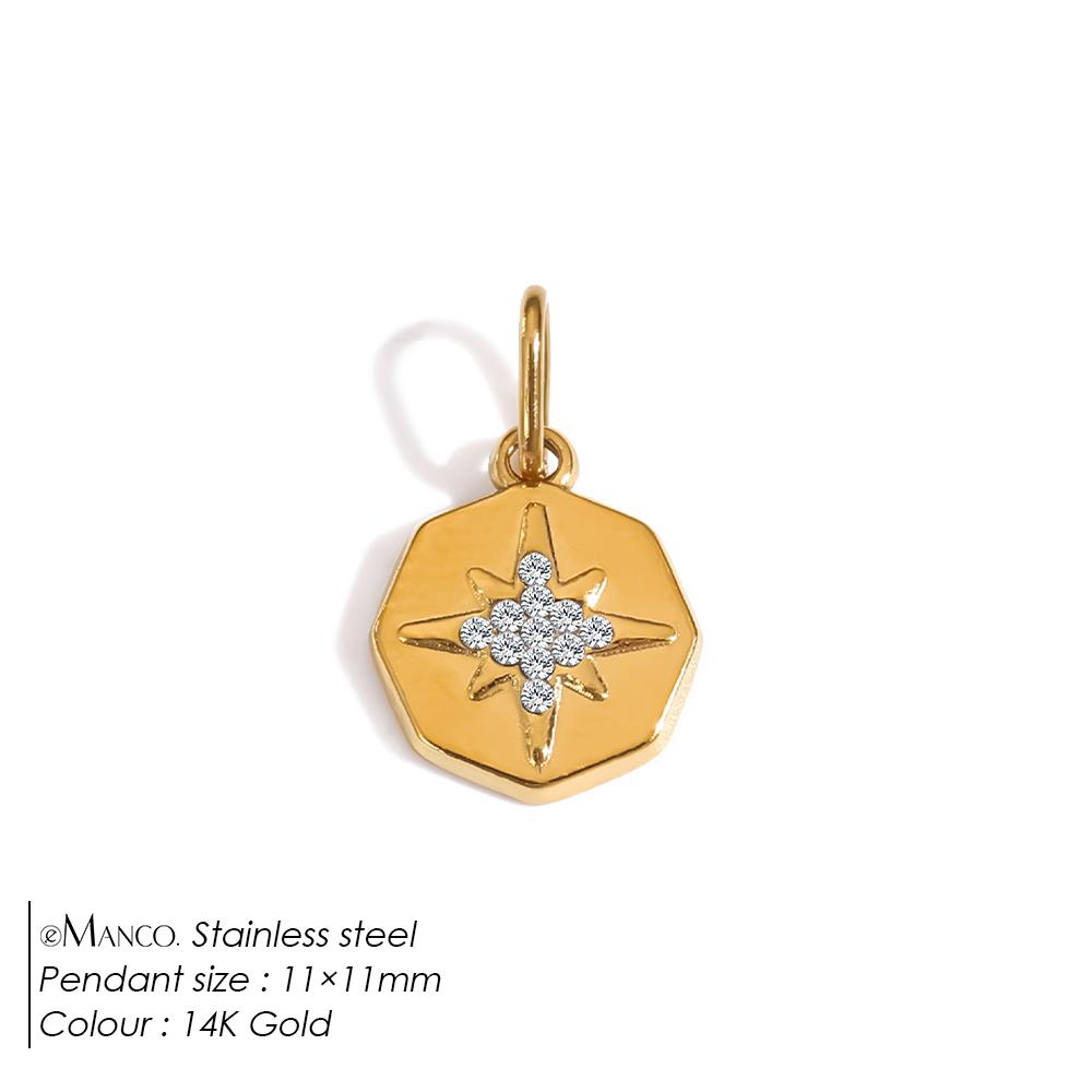 

eManco Stainless Steel Sun Star Charm Gold-plated DIY Earrings Necklace Maker Accessories Women s Fashion Jewelry