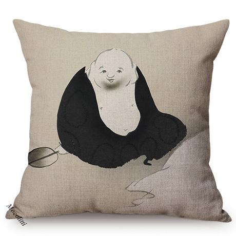 Vintage Tradition Ink Painting Design Concise Sofa Pillow Case Japans Abstract Art Room Harmony Decorative Cushion Cover