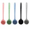 Long Handle Silicone Bath Brush Soft Exfoliating Bristles Easy Reach Back Hanging Hole for Home Bathroom Shower Skin Care