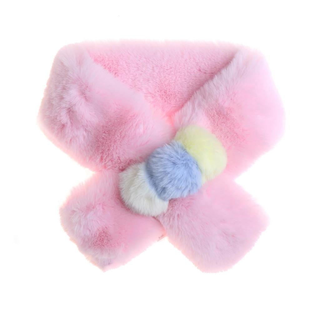 davebella Knit Snood Neck Warmer with Buttons for Girls and Solid Warm for Cold Weather Kids' Boys, Color, (3-Ball Pink)