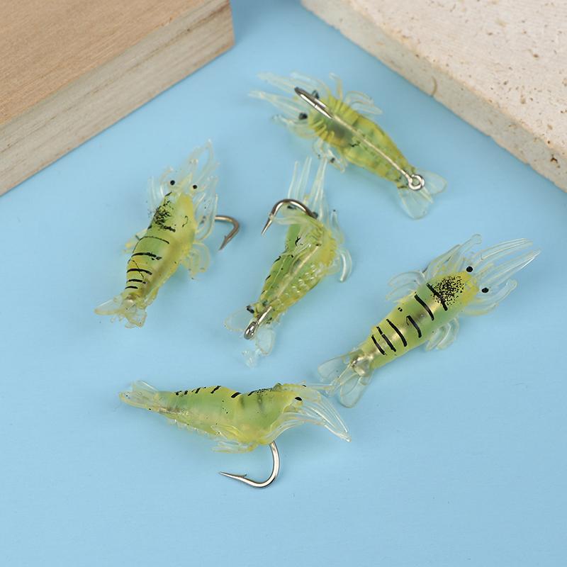 510/20Pcs Goture Shrimp Lures For Freshwater Saltwater, Luminous Shrimp Bait Set With Sharp Hook And Bead