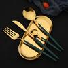 24Pcs Mirror Gold Dinnerware Cutlery Set Stainless Steel Kitchen Flatware Knife Fork Coffee Spoon Home Tableware Silverware Set