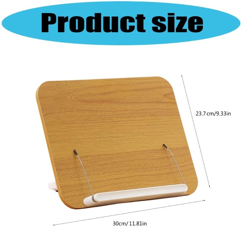 Solid Wood Book Stand Adjustable With Safety Features Foldable Ergonomic For Secure Reading Cooking And Study