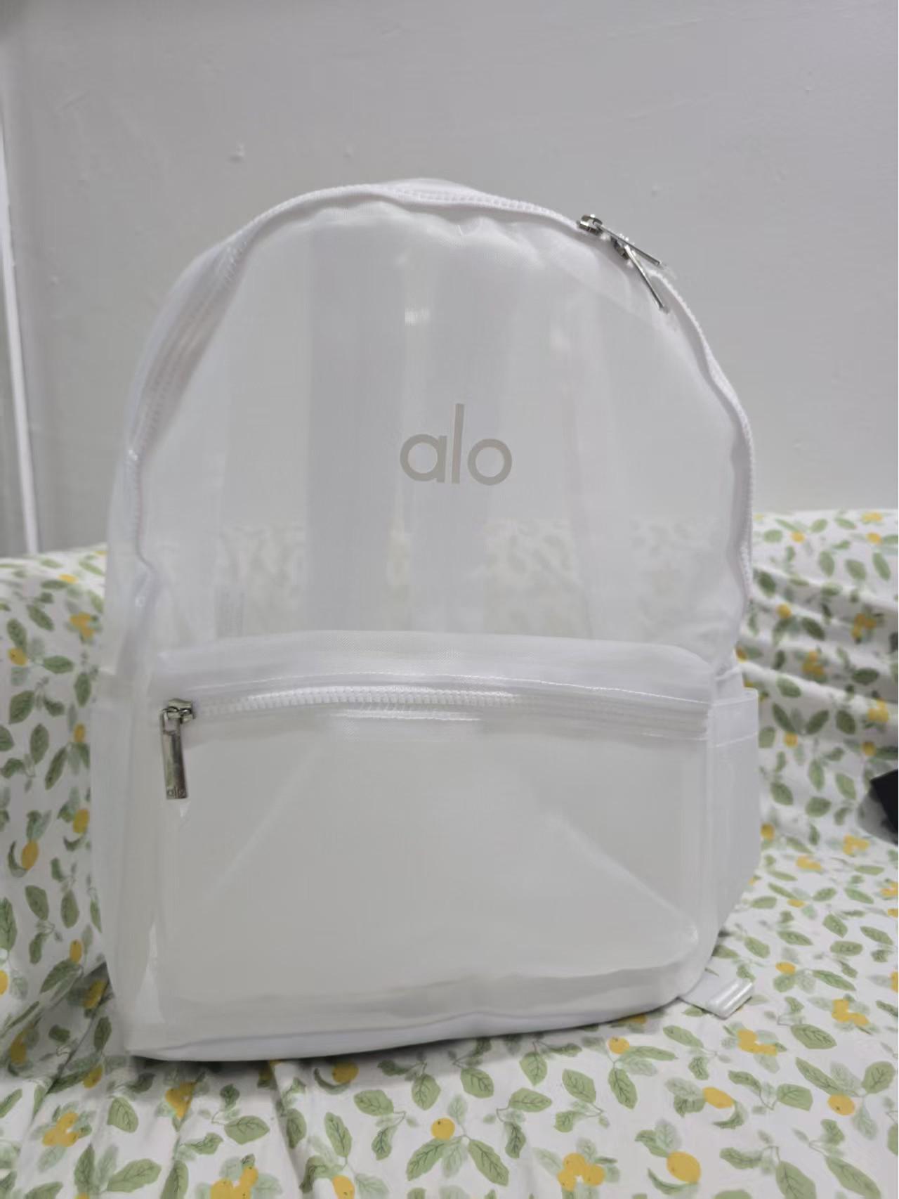 

Рюкзак Alo Summer з подвійними лямками, прозорий, з нейлонової сітки - Модний унісекс дорожня сумка, японський та корейський стиль. Below 20L білий