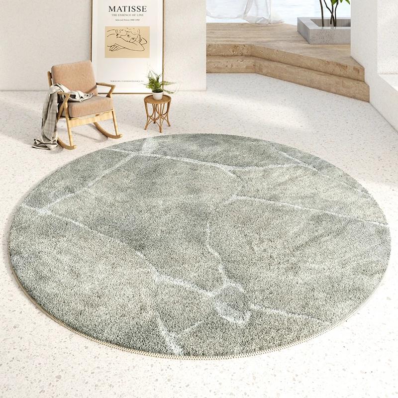 Nordic Abstraction Round Plush Rugs for Bedroom Decor Carpet for Living Room Soft Area Rug Home Thicken Carpet Fluffy Floor Mats