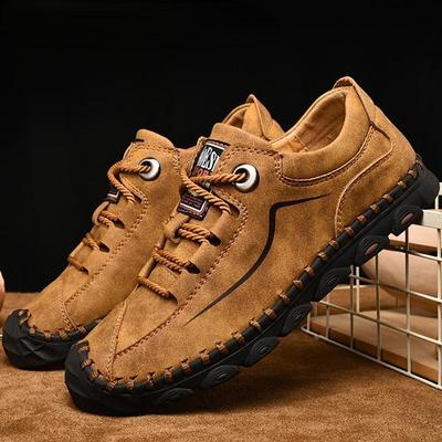 Fashion Men's Business Casual Shoes Cowhide Leather Dress Shoes Running Hiking Flats Plus Size