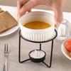 Ceramic Butter Warmer Bowl Chocolate Melting Pot Fondue Pot for Household Kitchen Candy Dessert Snack Cheese - Kitchen Gadget