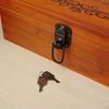 Wooden Keepsake Box Jewelry with Keys Compact Retro Design Trinkets Treasure Case