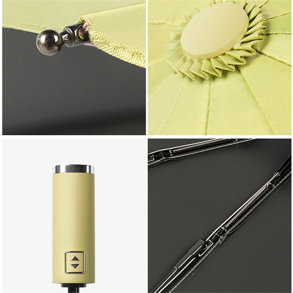 Protable Windproof Automatic Umbrella 12-bone Sunny and Rainy Dual Use 3 Folding Umbrella Vinyl Sun Shade UV Protection Parasol