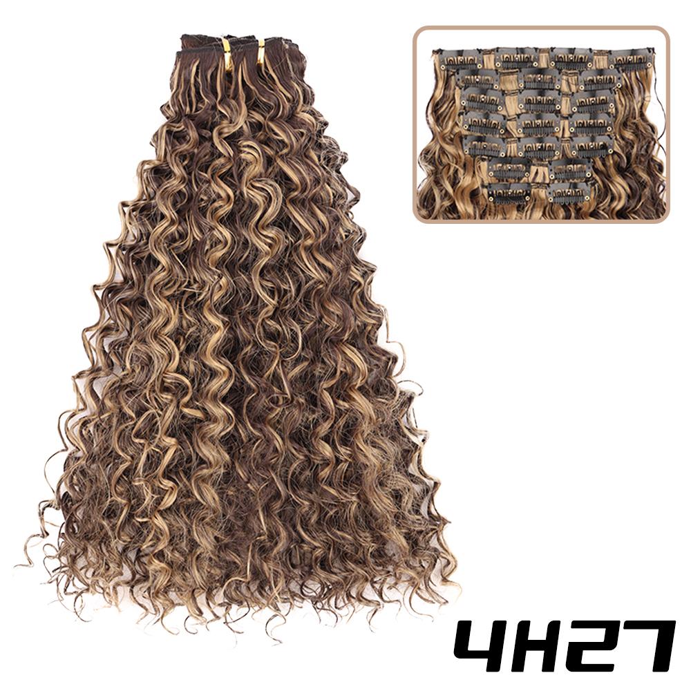 XINRAN Synthetic Long Curly Clip In Hairpieces Extensions Natural Wig Clip In Wig For Women Daily Use
