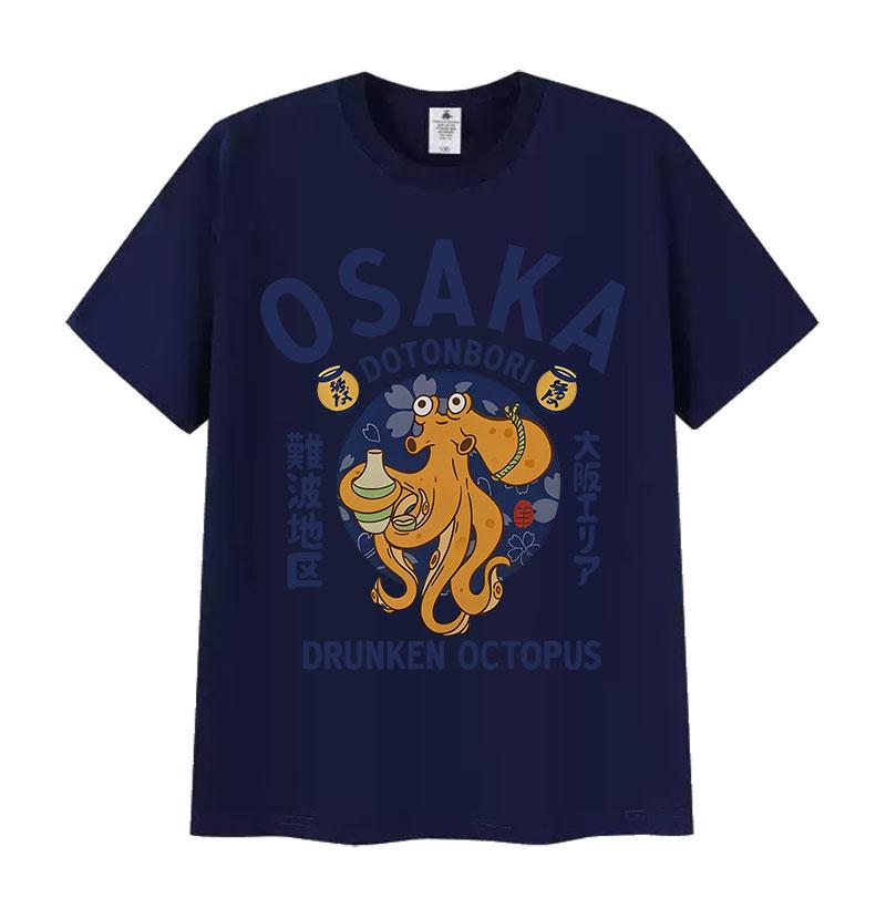 Japonská Osaka Dotonbori Opilá Chobotnice Milovník Jídla Vtipné Tričko Pánské Dámské Vintage Harajuku Nadměrné Bavlněné Tričko Streetwear