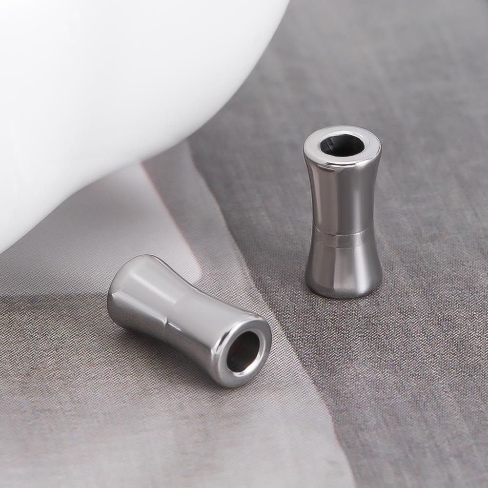 10pcs Stainless Steel Spacer Loose Bead Big Hole Beads Bamboo Drum Columnar Charm Pendant Bracelet Necklace DIY Jewelry Making