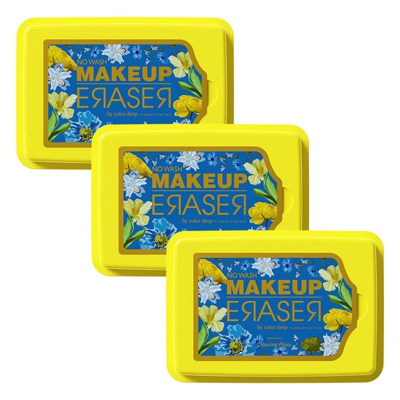 (Purple Edition Renewal) Color Deep Makeup Eraser Yellow Edition 30 Sheets X 3 Pcs (Total 90 Sheets), 30 Sheets Pack, 30 Sheets, 1 Pcs