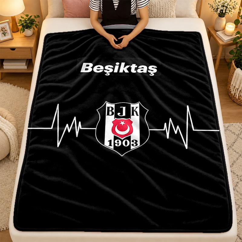 Flannel BlanketBesiktas Warm Soft Throw Blanket for Indoor Sofa Bed Living Room Use