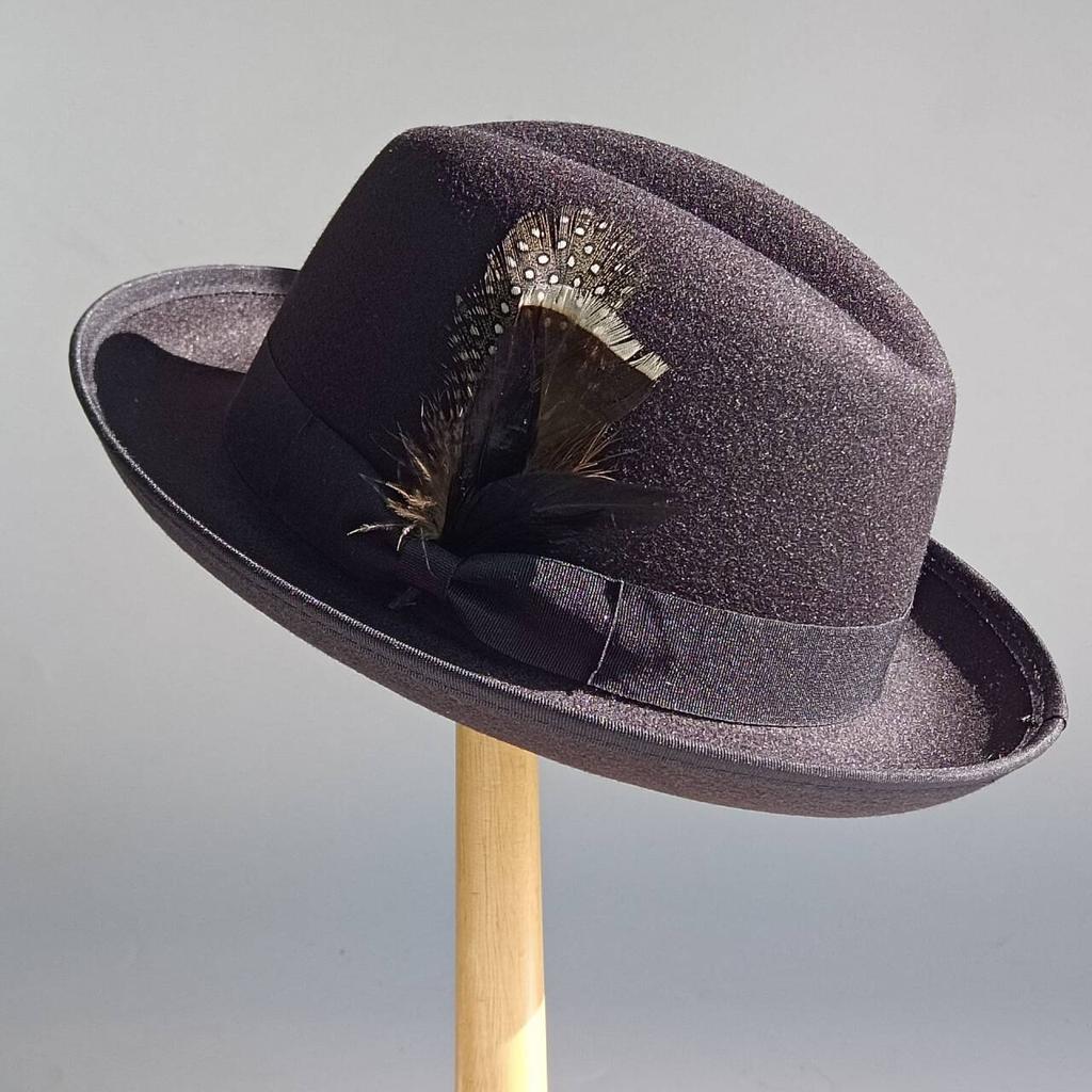 Men's Feathered Jazz Wool Panama Hat, European and American Style Wide-brimmed Party Hat, Fashion Accessory