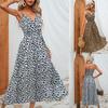 Vestido largo ajustado de verano con estampado de leopardo para mujer, ropa de calle de moda