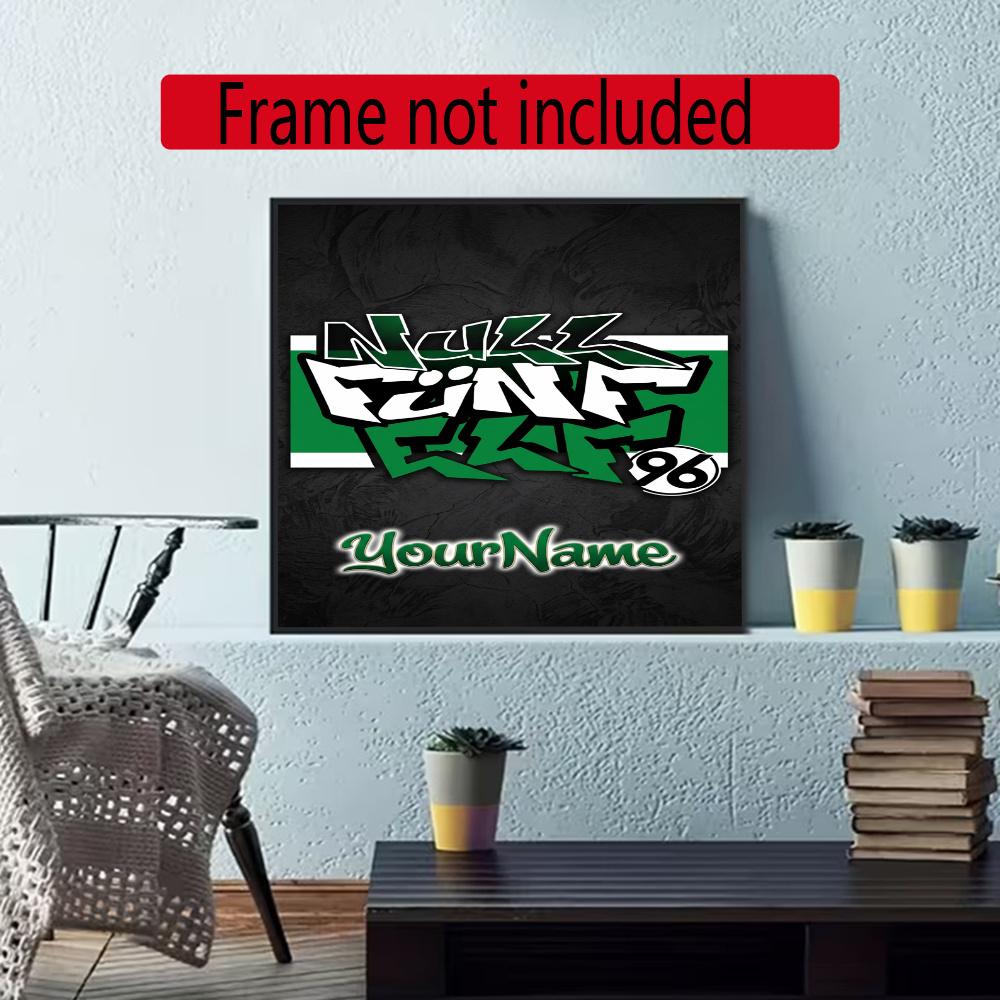 Eintracht Frankfurt Customize Your Name Diamond Painting Round Diamond Rhinestones Mosaic Diamond Embroidery Wall Paintings Rhinestones Gift Frameless