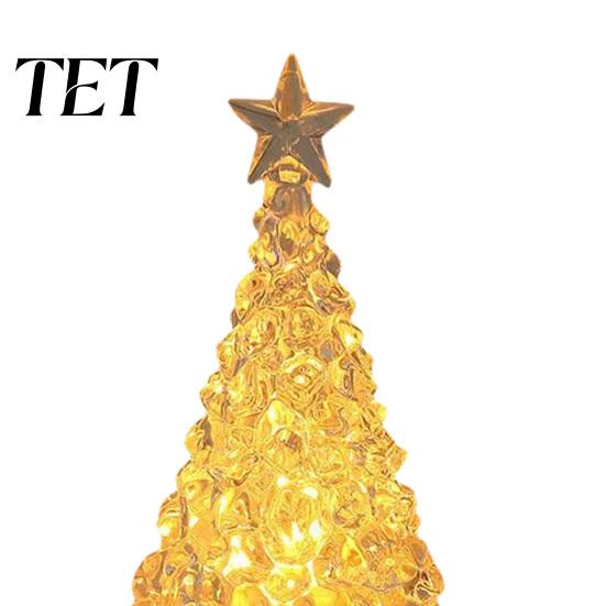 Decorative Tree for Window Display Glowing Christmas Night Light, Mini Lighted with Star, Indoor Modern Minimalist Atmosphere Faux Crystal Tabletop