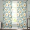 Daisy Watercolor Texture Sheer Voile Window Curtains Tulle Curtains Living Room Balcony Decoration Drapes