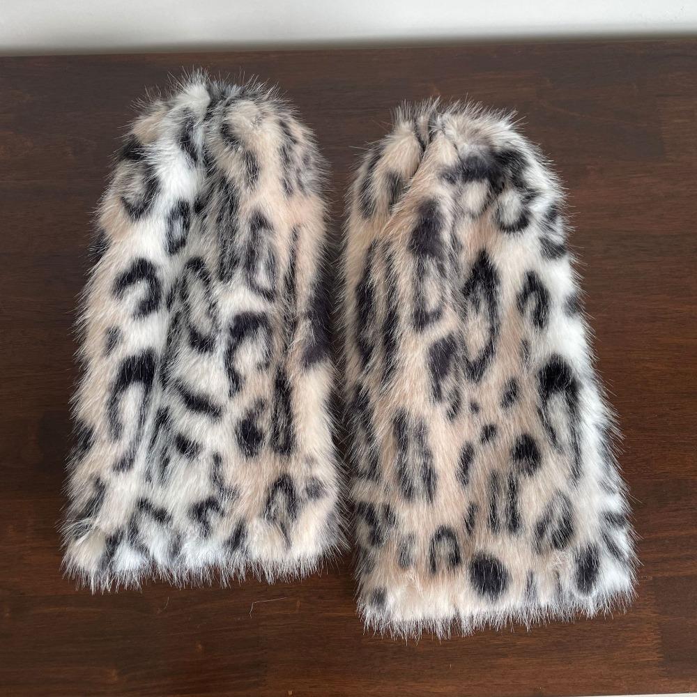 Winter Warm Plush Leggings Boots Cover Leopard Print Boot Socks Fashion Piled Calf Socks