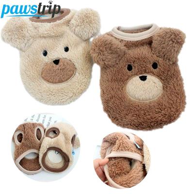 Polarowe ubranko dla psa Cut Bear ubranka dla psów dla małych psów ubrania dla szczeniąt zimowe ciepłe bluzy z kapturem dla zwierząt Teddy maltańskie ubrania