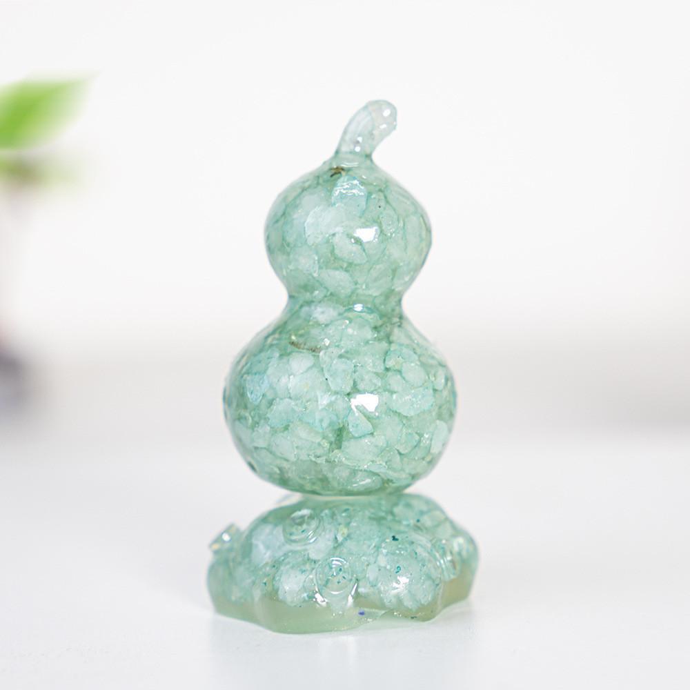 Resin Filled Natural Crystal Gourd Ornaments For Home Decor Gift Ideas
