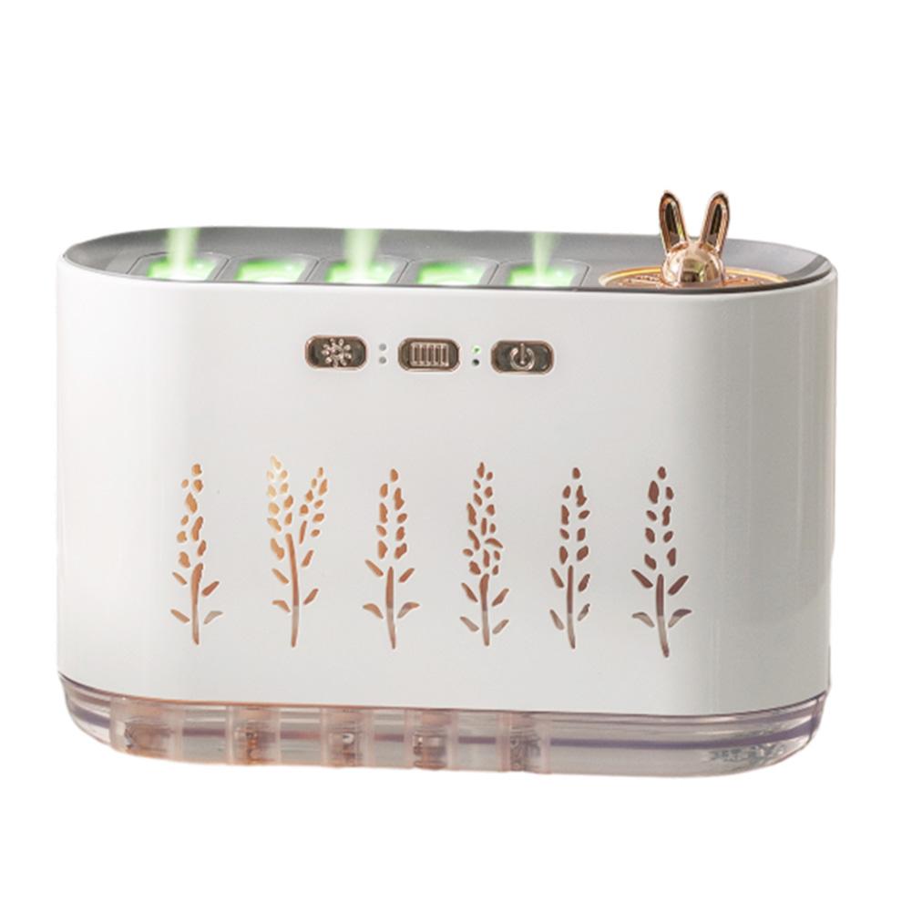 

7 Colors LED Night Light Music Pickup Humidifier with 5 Nozzle Spray Aromatherapy Diffuser Air Purifier Oil Diffuser for Bedroom белый