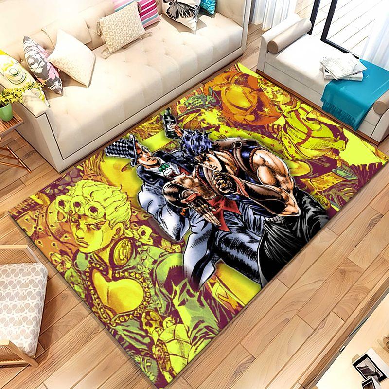 Anime JoJo Bizarre Adventure Cartoon Living Room Non-Slip Area Rug Soft Carpet for Bedroom Kids Playroom Sofa,Home Decor Doormat