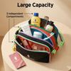 Alpaca Dopamine-Colored Wash & Storage Bag, Featuring Three Main Zipper Compartments for Organized Separation. Portable and Reus
