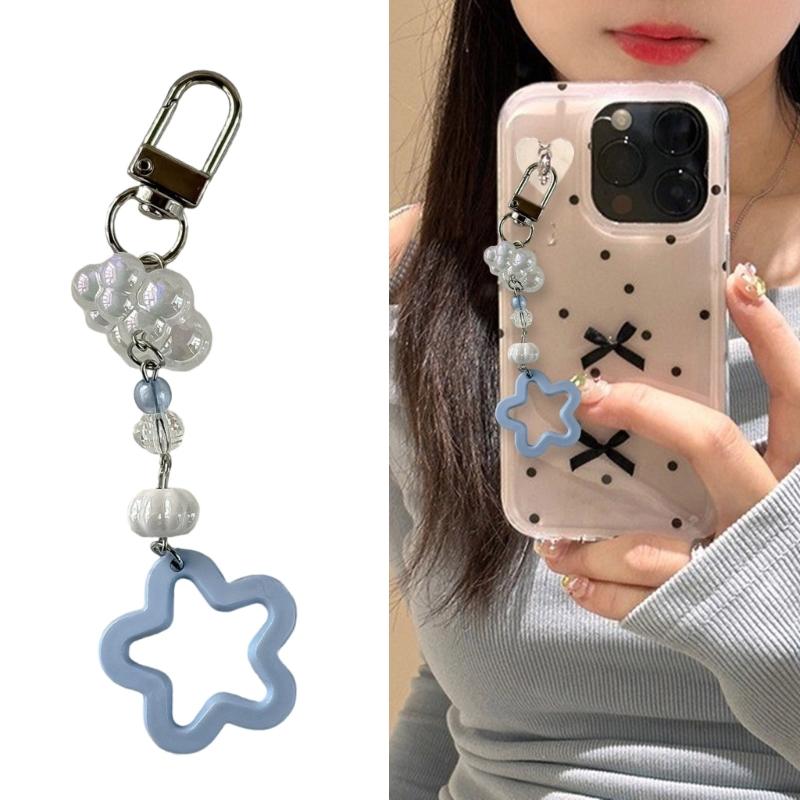 Fashionable Resin and Alloy Phone Strap with Unique Star and Cloud Designs for Trendy Women and Trendsetters Use