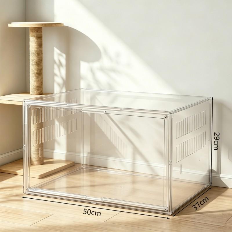 Transparent Acrylic Cat Cage Foldable Waterproof