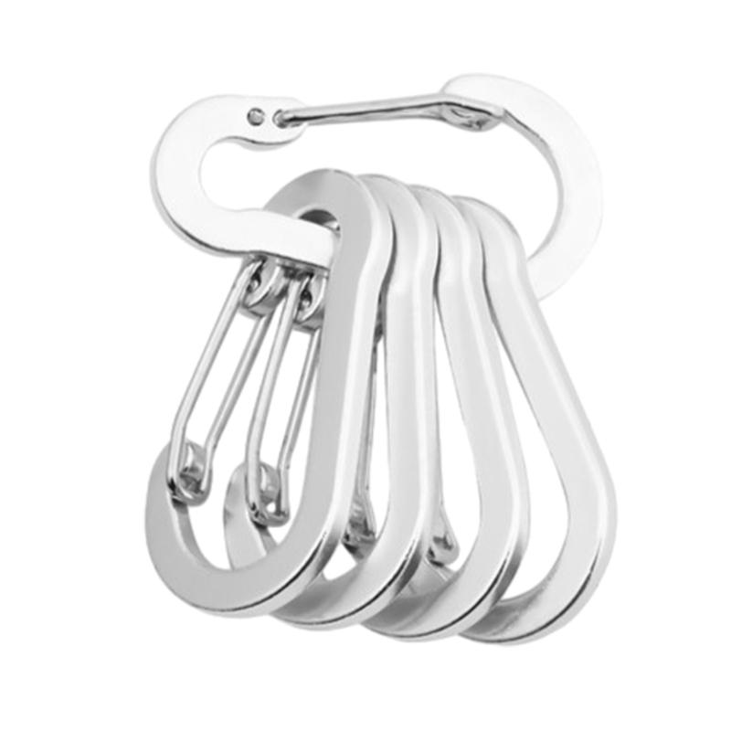 

5Pcs/set Wiregate Carabiner Clips Aluminum Alloy D-Shape Spring Clip Multi-Uses for Hiking, Camping, Fishing Backpacking