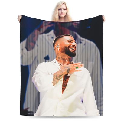 Soft Blanket Children Picnic Maluma Singer Throw Blanket  Flannel Bedspread For Living Room Print Sofa Bed Cover